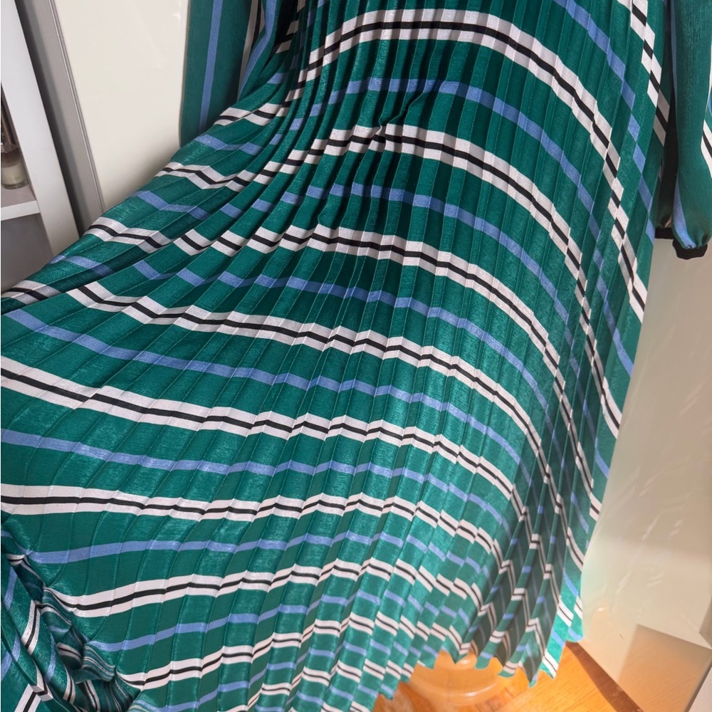 SFIZIO Studio Vintage Inspired Bow Tie Pleated Maxi Dress sz 2 - Picture 6 of 14